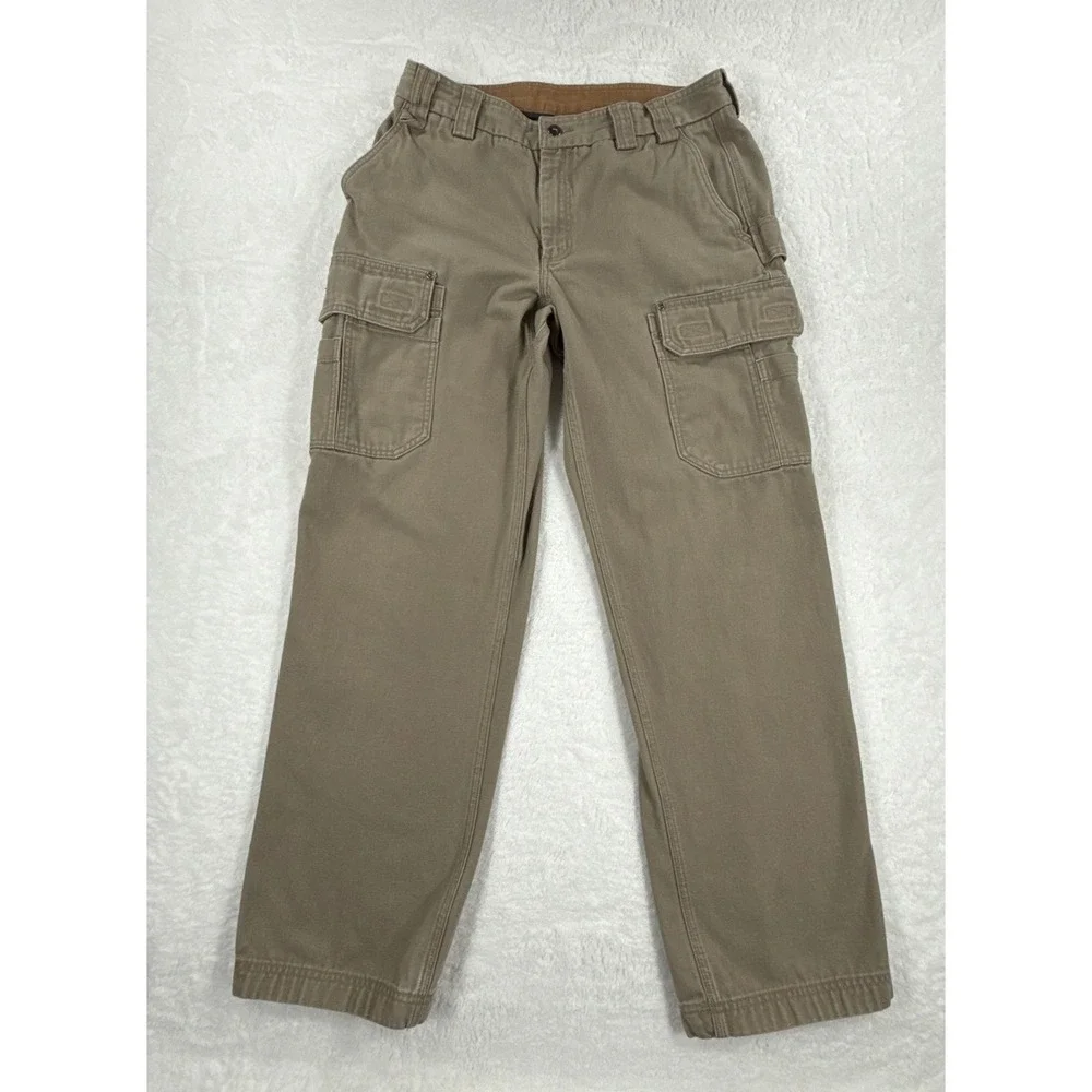 Duluth Trading Cargo Pants Mens 36 Brown Canvas Workwear Utility